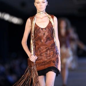 Diesel black gold  2011  runway leather dress